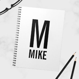 Modern Personalised Monogram and Name Notebook