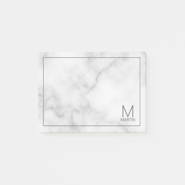 Modern Personalised Monogram and Name Notepad (Front)