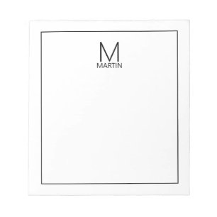 Modern Personalised Monogram and Name Notepad