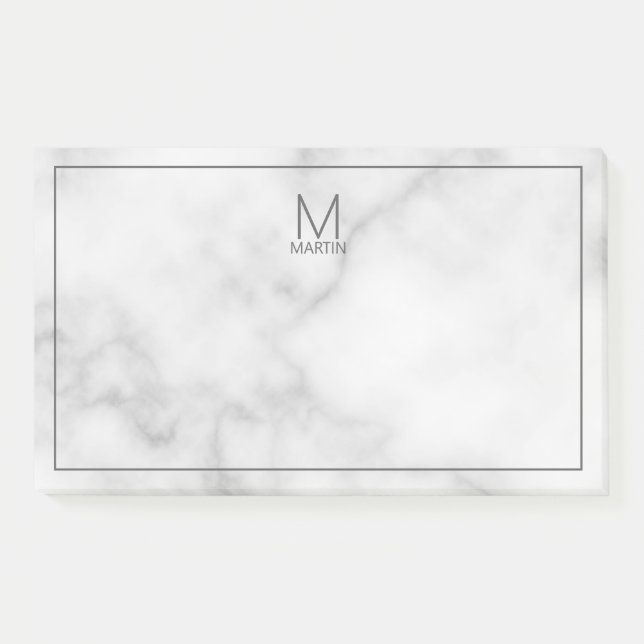 Modern Personalised Monogram and Name Notepad (Front)