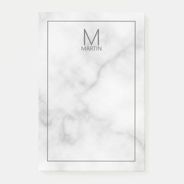 Modern Personalised Monogram and Name Notepad (Front)