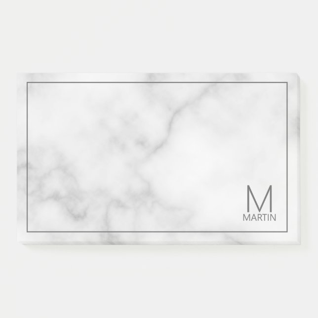 Modern Personalised Monogram and Name Notepad (Front)