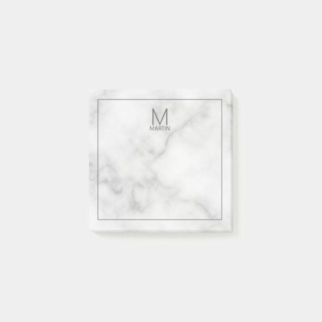 Modern Personalised Monogram and Name Notepad (Front)