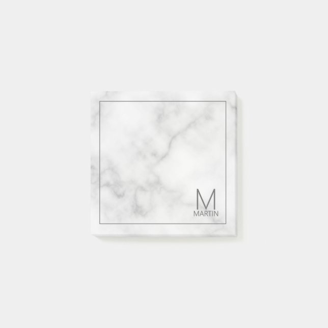 Modern Personalised Monogram and Name Notepad (Front)