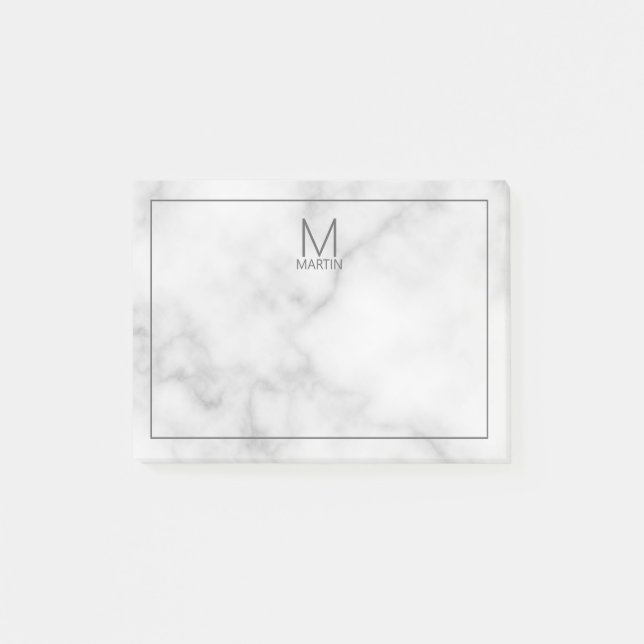 Modern Personalised Monogram and Name Notepad (Front)