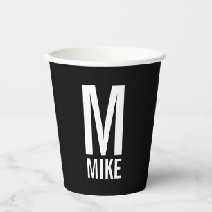 Modern Personalised Monogram and Name Paper Cups