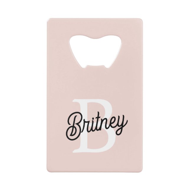 Modern Personalised Monogram and Name Pastel Pink (Front)
