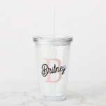 Modern Personalised Monogram and Name Pastel Pink Acrylic Tumbler<br><div class="desc">Introducing our Modern Personalised Monogram and Name Pastel Pink Acrylic Tumbler, a chic and practical choice for staying hydrated on the go. This tumbler features a contemporary design in soft pastel pink, personalised with your monogram and name for a custom touch. Perfect for carrying cold beverages wherever you go, it...</div>