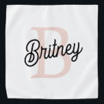 Modern Personalised Monogram and Name Pastel Pink Bandana<br><div class="desc">Introducing our Modern Personalised Monogram and Name Pastel Pink Bandanna, a versatile accessory for adding a personalised touch to your style. This bandanna features a contemporary design in soft pastel pink, personalised with your monogram and name for a custom look. Perfect for wearing as a fashion statement, a hair accessory,...</div>