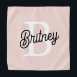 Modern Personalised Monogram and Name Pastel Pink Bandana<br><div class="desc">Introducing our Modern Personalised Monogram and Name Pastel Pink Bandanna, a versatile accessory for adding a personalised touch to your style. This bandanna features a contemporary design in soft pastel pink, personalised with your monogram and name for a custom look. Perfect for wearing as a fashion statement, a hair accessory,...</div>