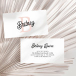 Modern Personalised Monogram and Name Pastel Pink Business Card<br><div class="desc">Introducing our Modern Personalised Monogram and Name Pastel Pink Business Card, a sophisticated way to make a lasting impression. These business cards feature a contemporary design in soft pastel pink, personalised with your monogram and name for a unique and professional look. Perfect for networking events, client meetings, or as a...</div>