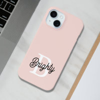 Modern Personalised Monogram and Name Pastel Pink