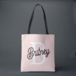 Modern Personalised Monogram and Name Pastel Pink Tote Bag<br><div class="desc">Introducing our Modern Personalised Monogram and Name Pastel Pink Tote Bag, a stylish and functional accessory for everyday use or as a thoughtful gift. This tote bag features a contemporary design in soft pastel pink, personalised with your monogram and name for a custom touch. Perfect for carrying essentials to work,...</div>
