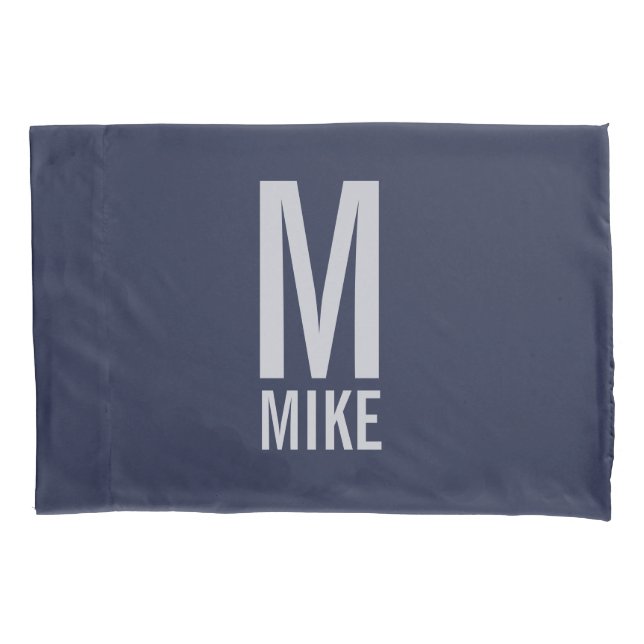 Modern Personalised Monogram and Name Pillowcase (Front)