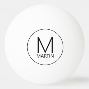 Modern Personalised Monogram and Name Ping Pong Ba Ball