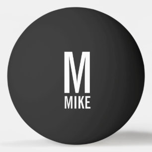 Modern Personalised Monogram and Name Ping Pong Ball