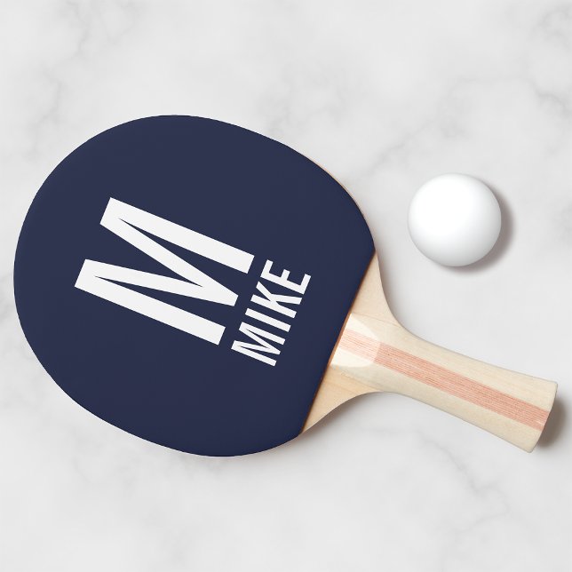 Modern Personalised Monogram and Name Ping Pong Paddle (Creator Uploaded)