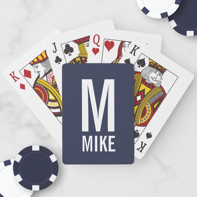 Modern Personalised Monogram and Name Playing Cards (Creator Uploaded)