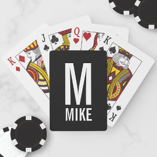 Modern Personalised Monogram and Name Playing Cards