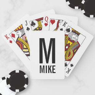 Modern Personalised Monogram and Name Playing Cards