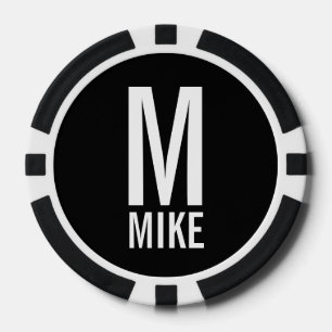 Modern Personalised Monogram and Name Poker Chips
