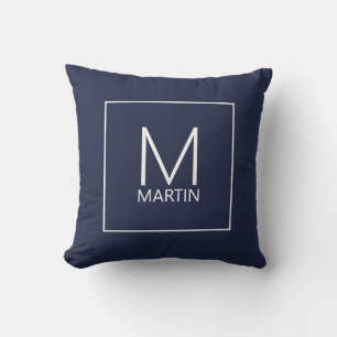 Modern Personalised Monogram and Name Throw Pillow