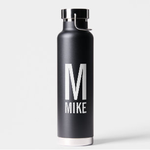 Modern Personalised Monogram and Name Water Bottle