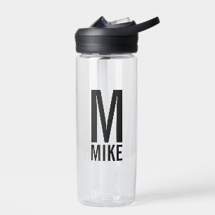 Modern Personalised Monogram and Name Water Bottle