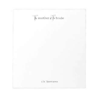Modern Personalised Mother of the Bride Notepad