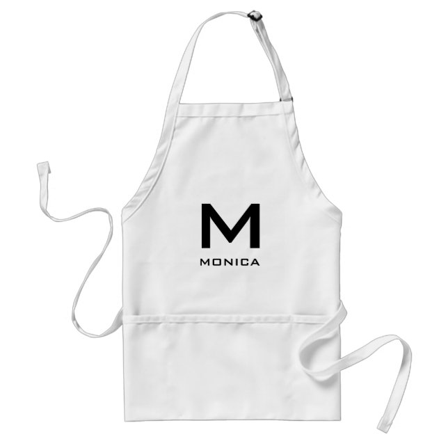 Modern personalised name apron for men and women (Front)
