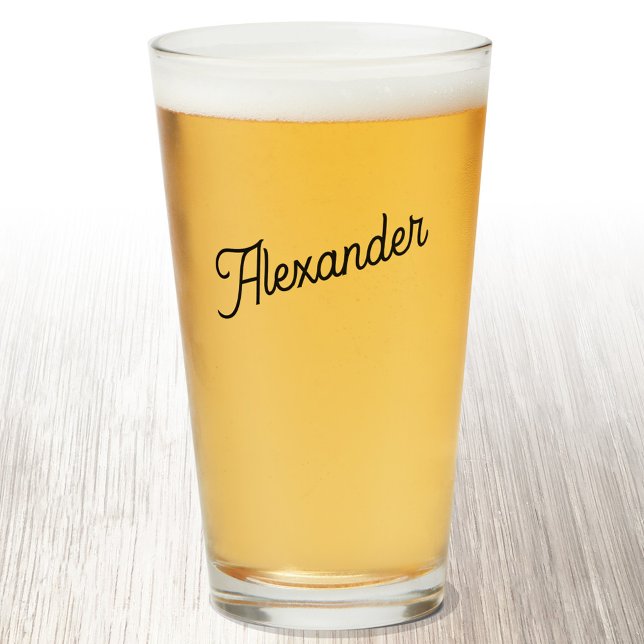 Modern Personalised Name Beer Glass (Creator Uploaded)
