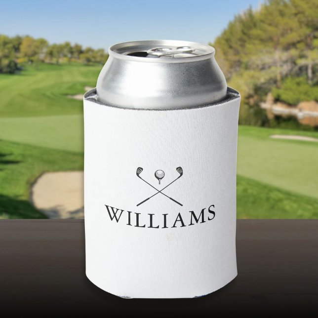 Modern Personalised Name Golf Clubs Can Cooler (Modern Personalized Name Golf Clubs Can Cooler)
