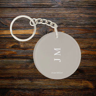 Modern Personalised Name & Initials Key Ring