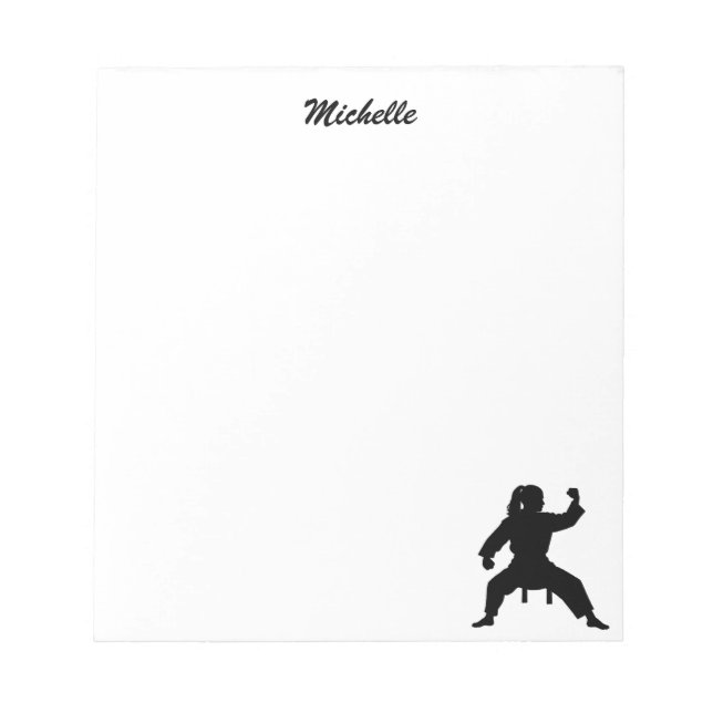 Modern Personalised Name Karate / Taekwondo / judo Notepad (Front)