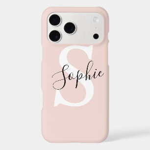 Modern Personalised Name Monogram Pastel Pink