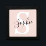 Modern Personalised Name Monogram Pastel Pink Gift Box<br><div class="desc">Modern Personalised Name Monogram Pastel Pink</div>