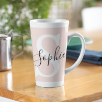 Modern Personalised Name Monogram Pastel Pink