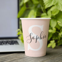 Modern Personalised Name Monogram Pastel Pink
