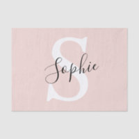 Modern Personalised Name Monogram Pastel Pink