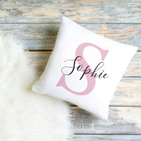Modern Personalised Name Monogram Pink