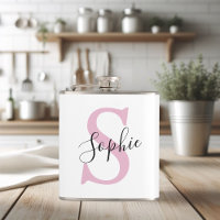 Modern Personalised Name Monogram Pink