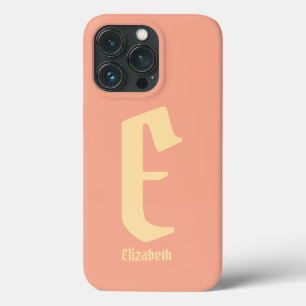 Modern Personalised Name Monogram Pink iPhone case