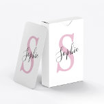 Modern Personalised Name Monogram Pink Playing Cards<br><div class="desc">Modern Personalised Name Monogram Pink</div>