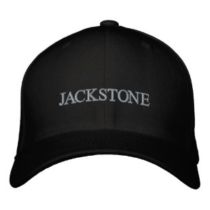 Modern Personalised Name Script Cool Black Embroidered Hat