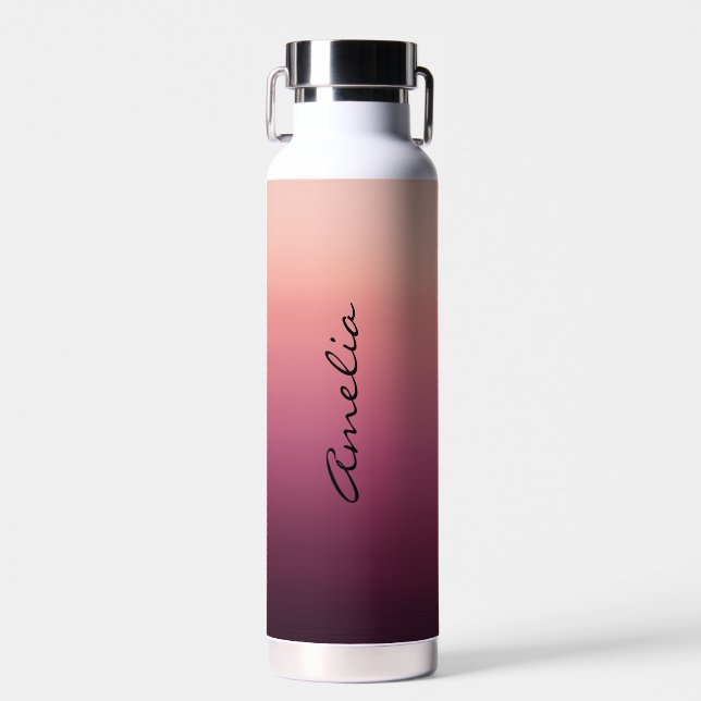Modern personalised name Water Bottle (Front)