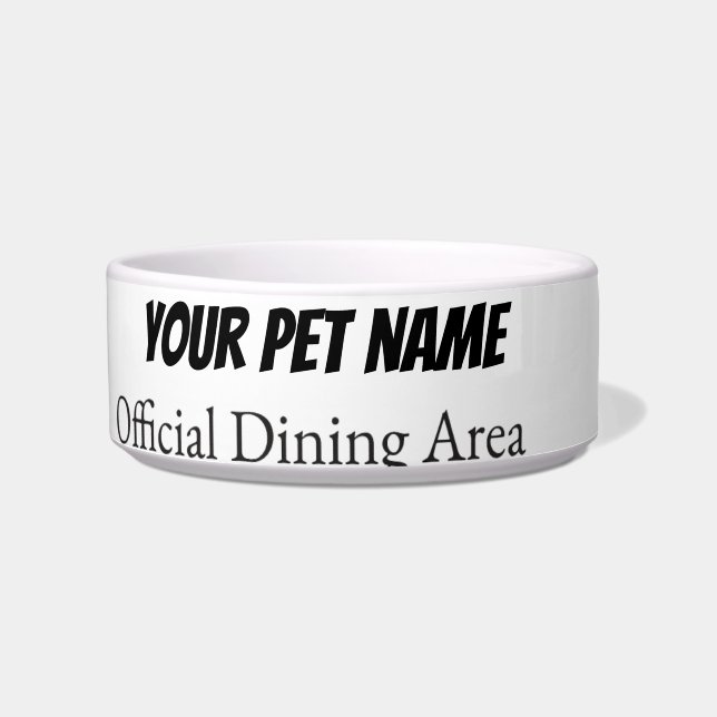 Modern Personalised Pet bowl | Custom Name Dog (Front)