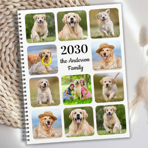 Modern Personalised Pet Dog Family Kids Photo Year Planner