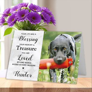 Modern Personalised Pet Photo Dog Loss Sympathy Card