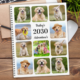 Modern Personalised Pet Puppy Dog 11 Photo Yearly Planner
