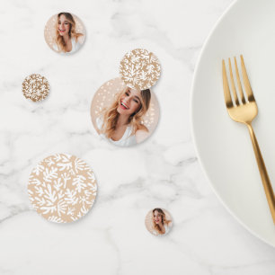 Modern Personalised Photo 16th Birthday Floral Confetti